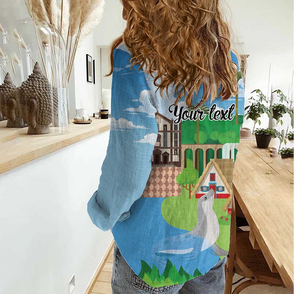 Feliz Dia de Madeira Personalized Women Casual Shirt Traditional Palheiros Straw-roofed Houses - Wonder Print Shop