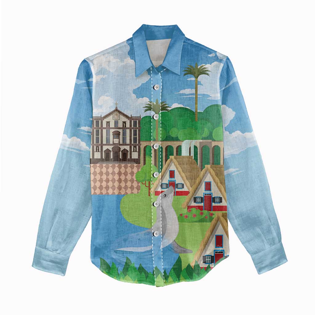 Feliz Dia de Madeira Personalized Women Casual Shirt Traditional Palheiros Straw-roofed Houses - Wonder Print Shop