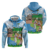 Feliz Dia de Madeira Personalized Zip Hoodie Traditional Palheiros Straw-roofed Houses - Wonder Print Shop