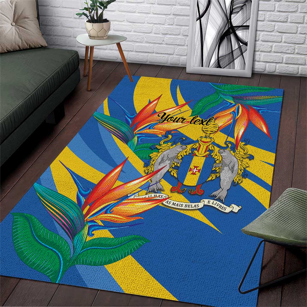 Bird of Paradise Flower Madeira Personalized Area Rug - Wonder Print Shop