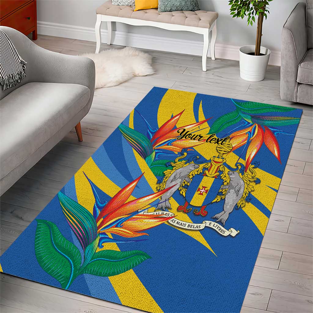 Bird of Paradise Flower Madeira Personalized Area Rug - Wonder Print Shop