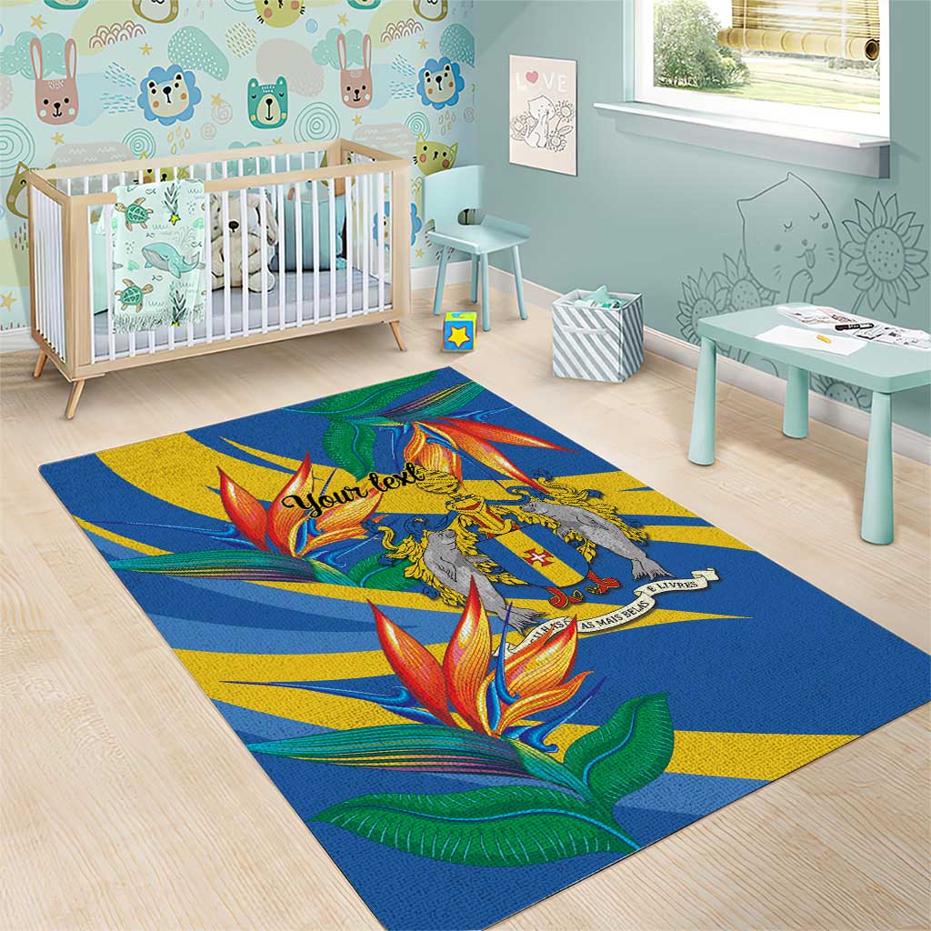 Bird of Paradise Flower Madeira Personalized Area Rug - Wonder Print Shop