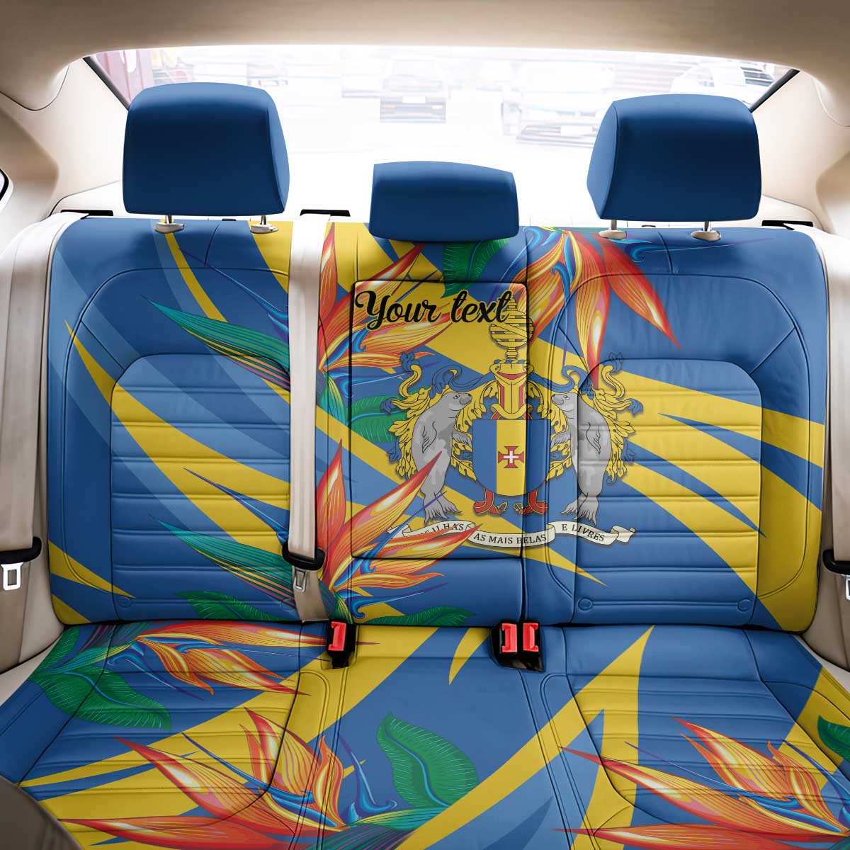 Bird of Paradise Flower Madeira Personalized Back Car Seat Cover - Wonder Print Shop
