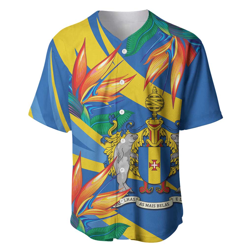 Bird of Paradise Flower Madeira Personalized Baseball Jersey - Wonder Print Shop