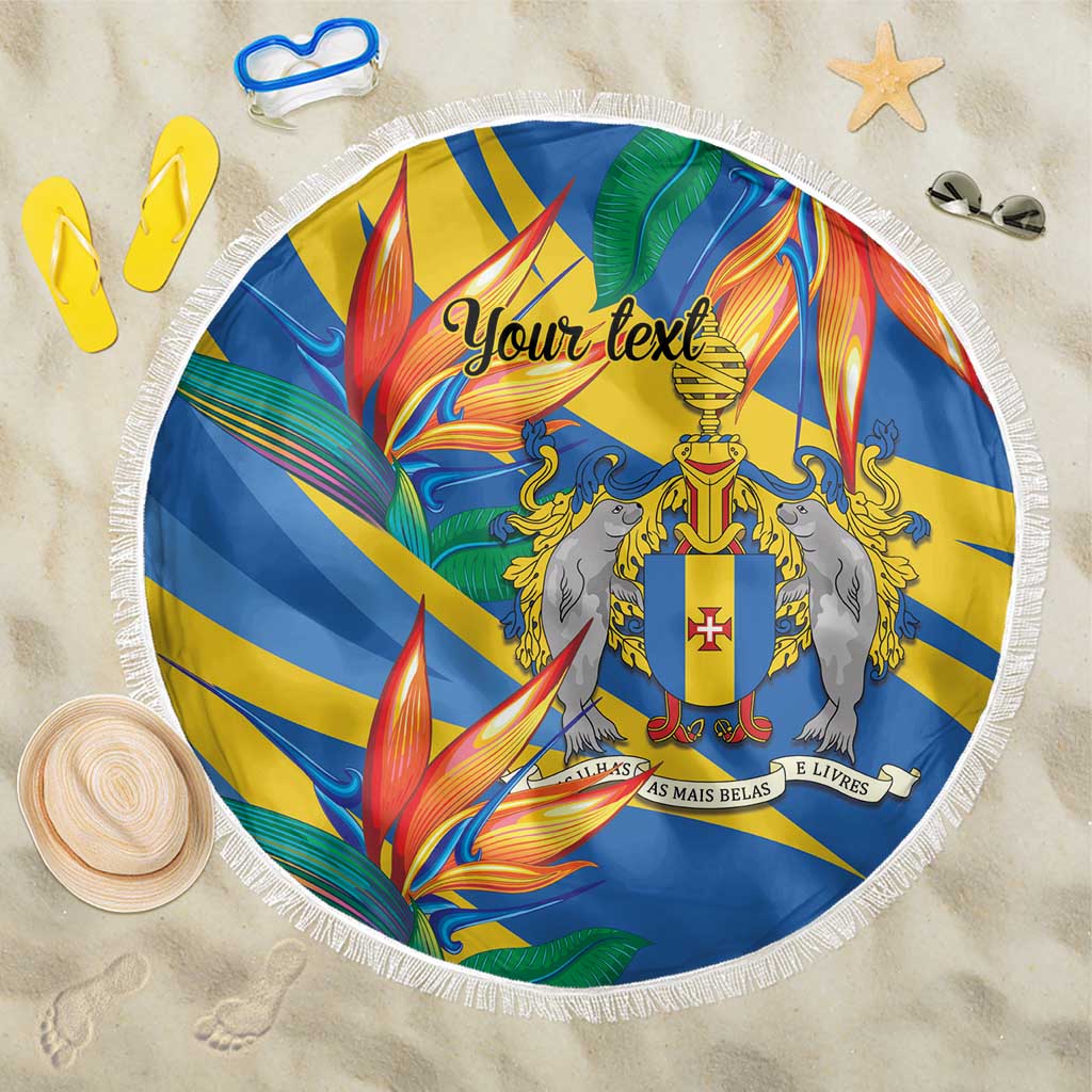Bird of Paradise Flower Madeira Personalized Beach Blanket - Wonder Print Shop
