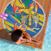 Bird of Paradise Flower Madeira Personalized Beach Blanket - Wonder Print Shop