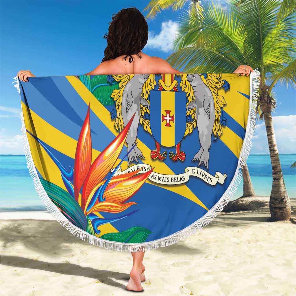 Bird of Paradise Flower Madeira Personalized Beach Blanket - Wonder Print Shop