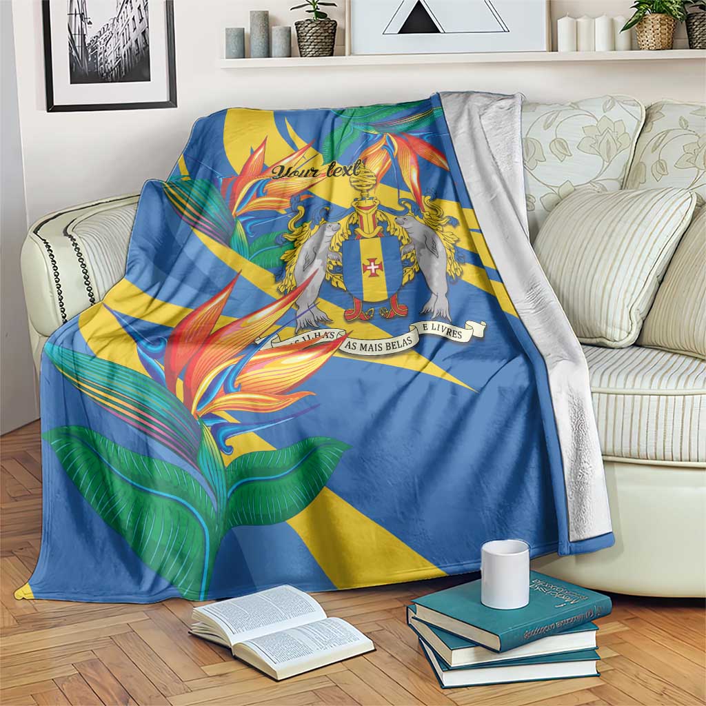 Bird of Paradise Flower Madeira Personalized Blanket - Wonder Print Shop