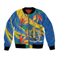 Bird of Paradise Flower Madeira Personalized Bomber Jacket - Wonder Print Shop