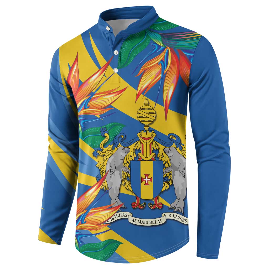 Bird of Paradise Flower Madeira Personalized Button Sweatshirt - Wonder Print Shop