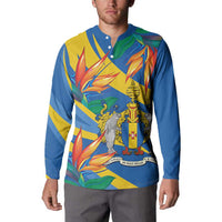 Bird of Paradise Flower Madeira Personalized Button Sweatshirt - Wonder Print Shop
