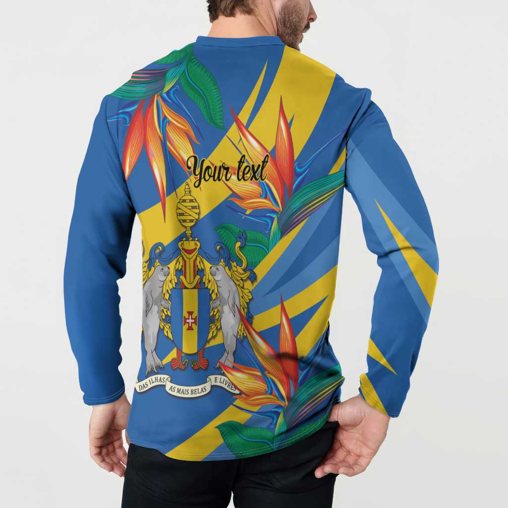 Bird of Paradise Flower Madeira Personalized Button Sweatshirt - Wonder Print Shop