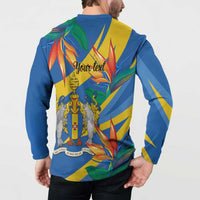 Bird of Paradise Flower Madeira Personalized Button Sweatshirt - Wonder Print Shop