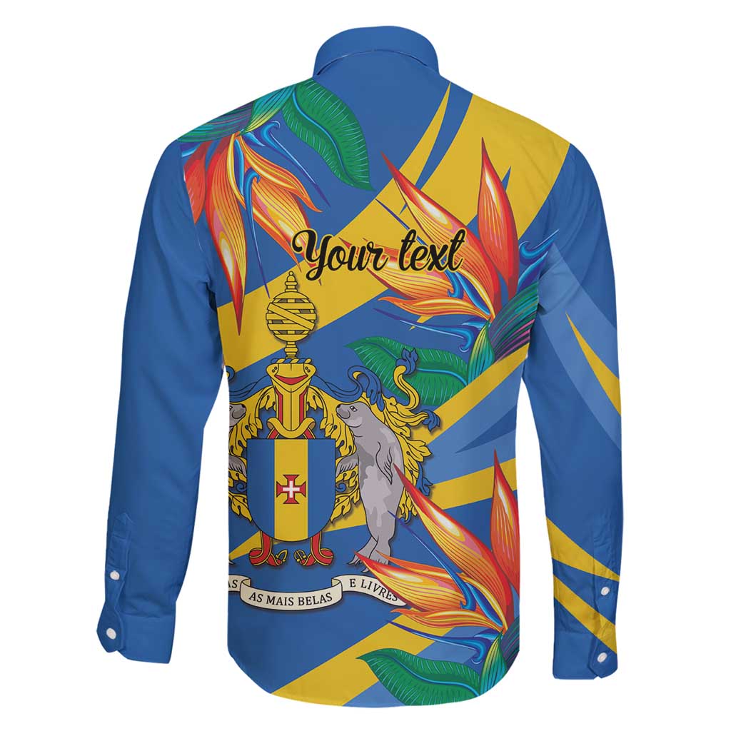 Bird of Paradise Flower Madeira Personalized Family Matching Long Sleeve Bodycon Dress and Hawaiian Shirt - Wonder Print Shop