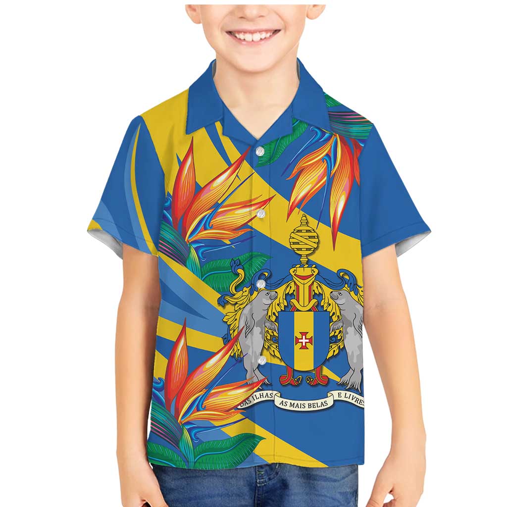 Bird of Paradise Flower Madeira Personalized Family Matching Mermaid Dress and Hawaiian Shirt - Wonder Print Shop