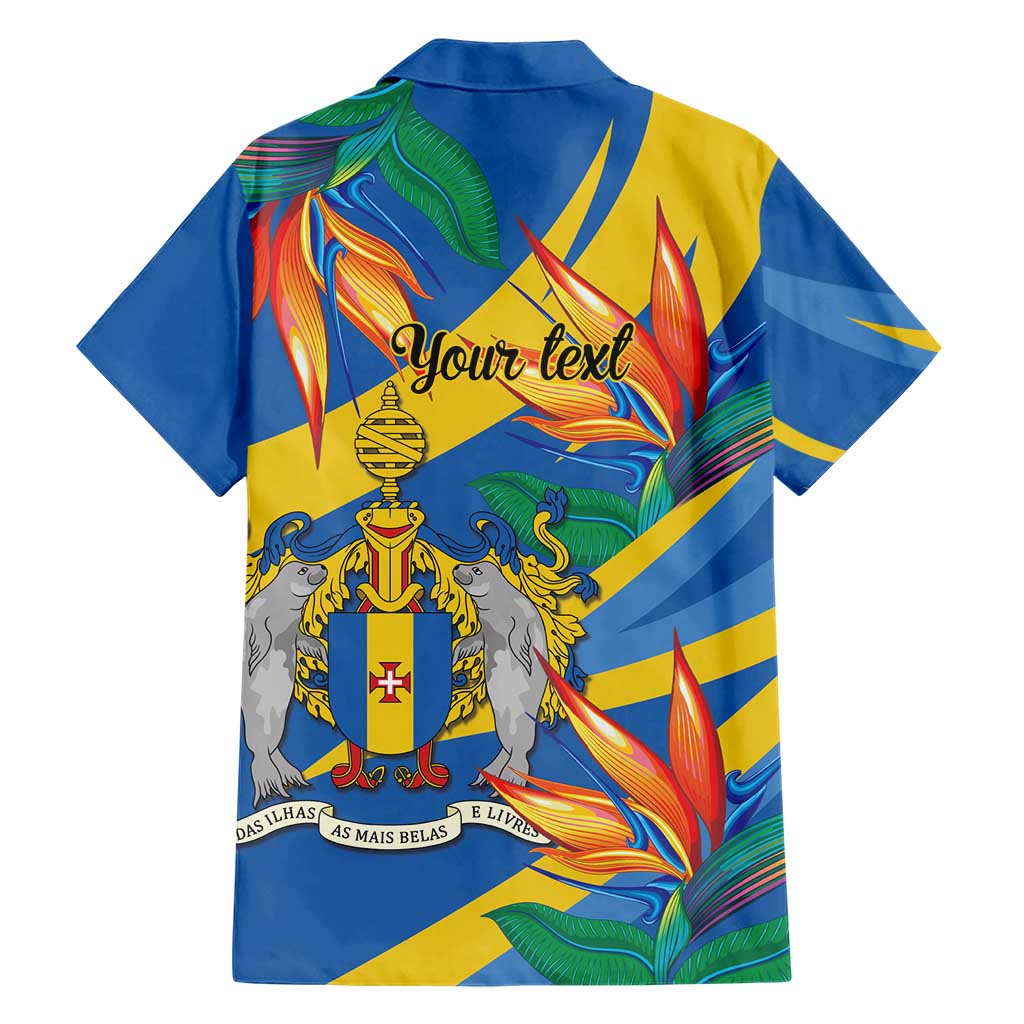 Bird of Paradise Flower Madeira Personalized Family Matching Short Sleeve Bodycon Dress and Hawaiian Shirt - Wonder Print Shop