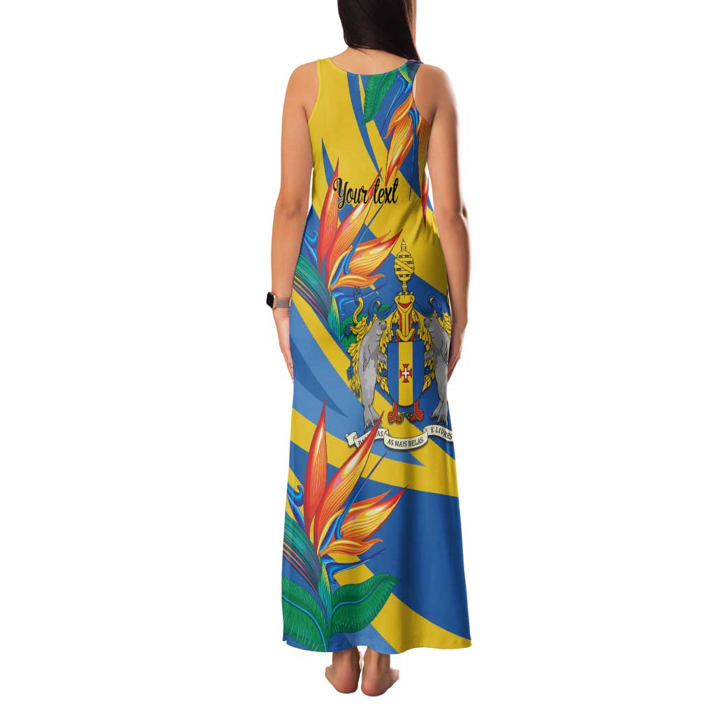 Bird of Paradise Flower Madeira Personalized Family Matching Tank Maxi Dress and Hawaiian Shirt - Wonder Print Shop