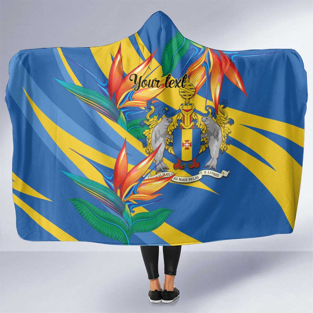 Bird of Paradise Flower Madeira Personalized Hooded Blanket - Wonder Print Shop
