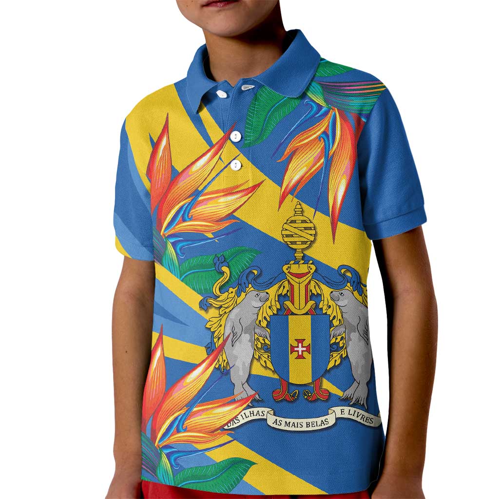 Bird of Paradise Flower Madeira Personalized Kid Polo Shirt - Wonder Print Shop