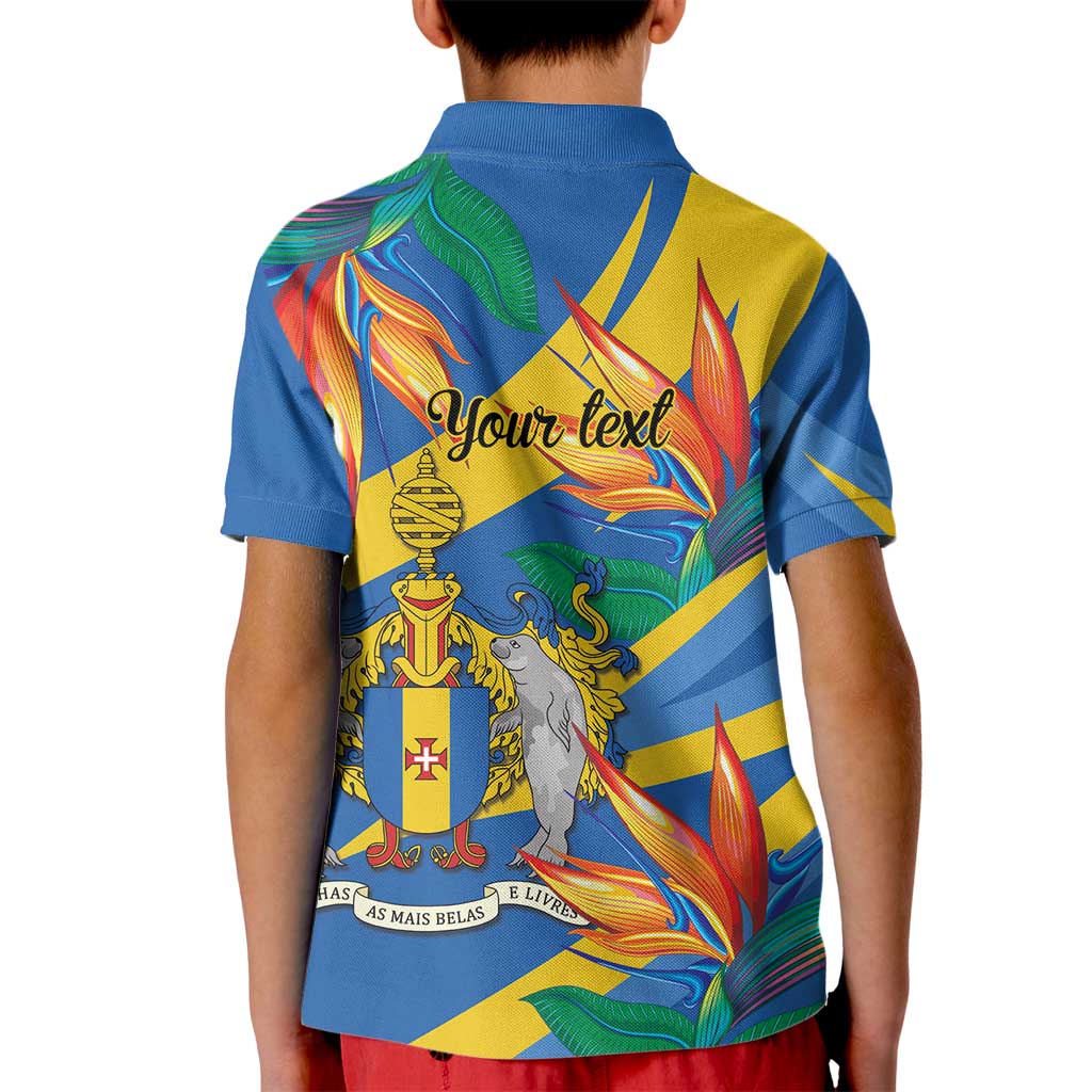 Bird of Paradise Flower Madeira Personalized Kid Polo Shirt - Wonder Print Shop