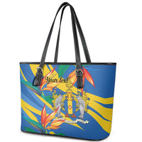 Bird of Paradise Flower Madeira Personalized Leather Tote Bag - Wonder Print Shop