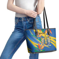 Bird of Paradise Flower Madeira Personalized Leather Tote Bag - Wonder Print Shop