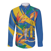 Bird of Paradise Flower Madeira Personalized Long Sleeve Button Shirt - Wonder Print Shop