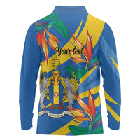 Bird of Paradise Flower Madeira Personalized Long Sleeve Polo Shirt - Wonder Print Shop