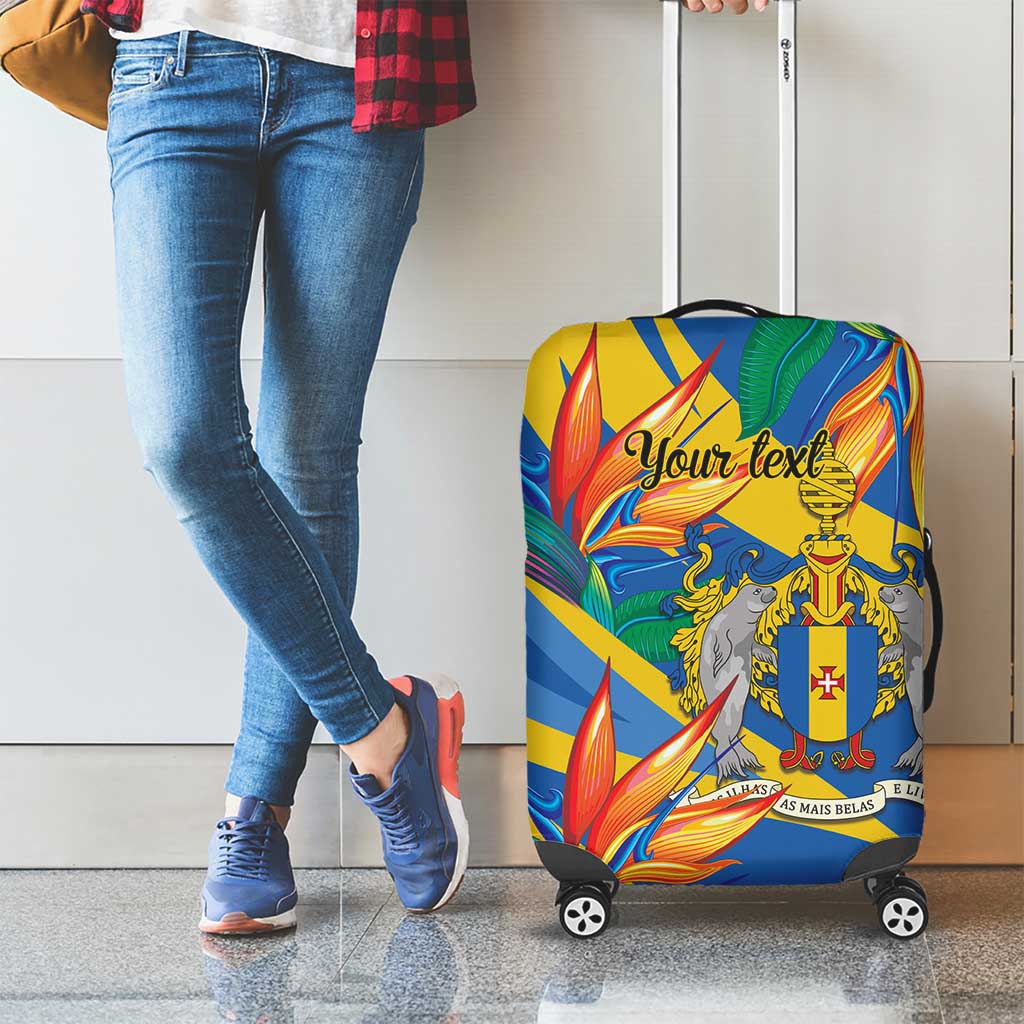Bird of Paradise Flower Madeira Personalized Luggage Cover - Wonder Print Shop