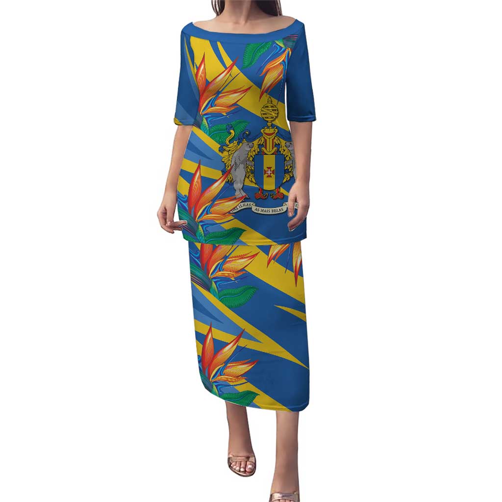 Bird of Paradise Flower Madeira Personalized Puletasi - Wonder Print Shop