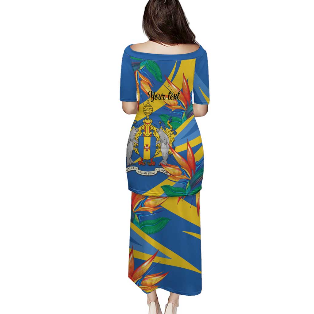 Bird of Paradise Flower Madeira Personalized Puletasi - Wonder Print Shop