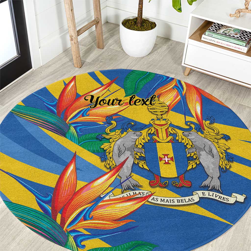 Bird of Paradise Flower Madeira Personalized Round Carpet - Wonder Print Shop