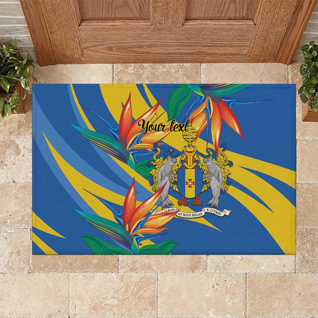 Bird of Paradise Flower Madeira Personalized Rubber Doormat - Wonder Print Shop