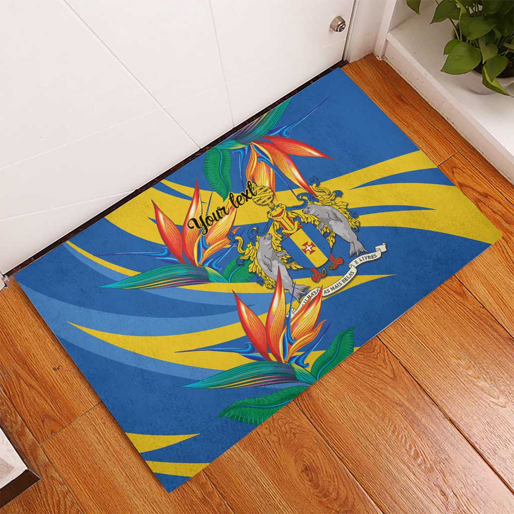 Bird of Paradise Flower Madeira Personalized Rubber Doormat - Wonder Print Shop