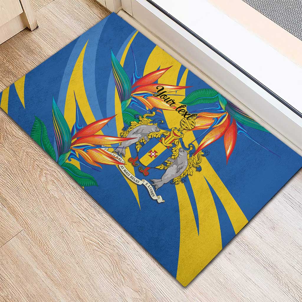 Bird of Paradise Flower Madeira Personalized Rubber Doormat - Wonder Print Shop