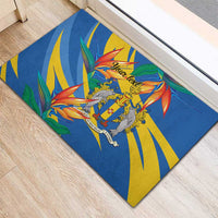 Bird of Paradise Flower Madeira Personalized Rubber Doormat - Wonder Print Shop