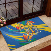Bird of Paradise Flower Madeira Personalized Rubber Doormat - Wonder Print Shop