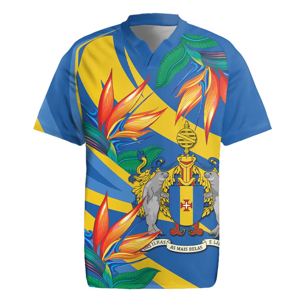 Bird of Paradise Flower Madeira Personalized Rugby Jersey - Wonder Print Shop
