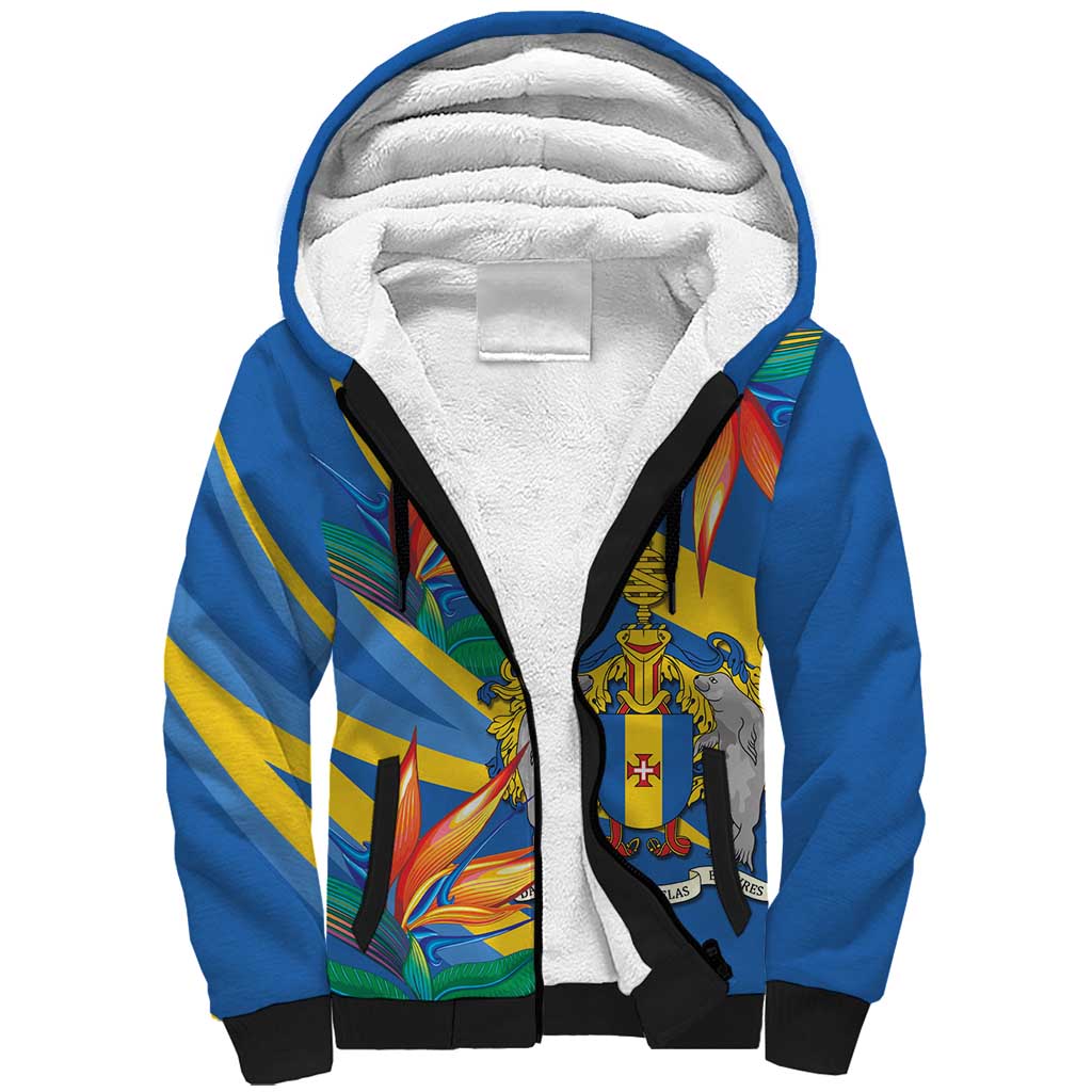 Bird of Paradise Flower Madeira Personalized Sherpa Hoodie - Wonder Print Shop