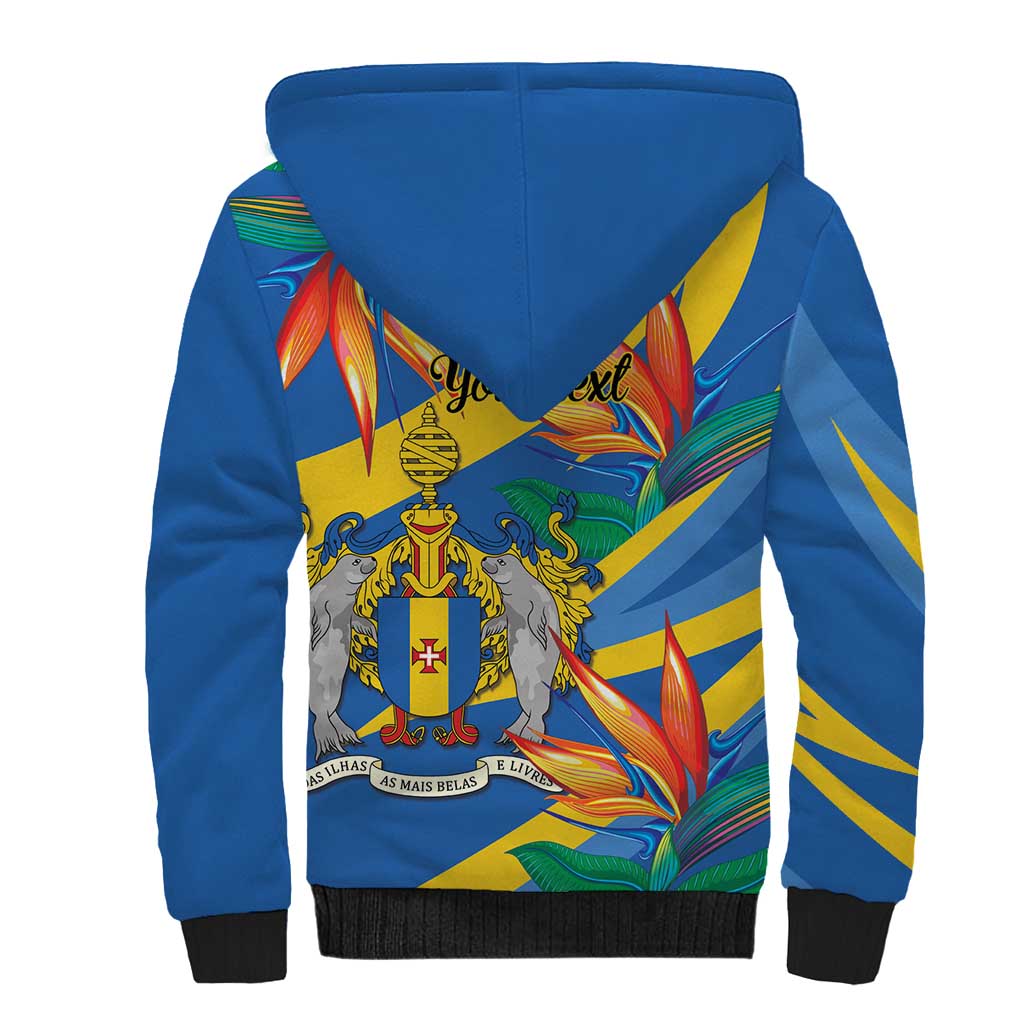 Bird of Paradise Flower Madeira Personalized Sherpa Hoodie - Wonder Print Shop