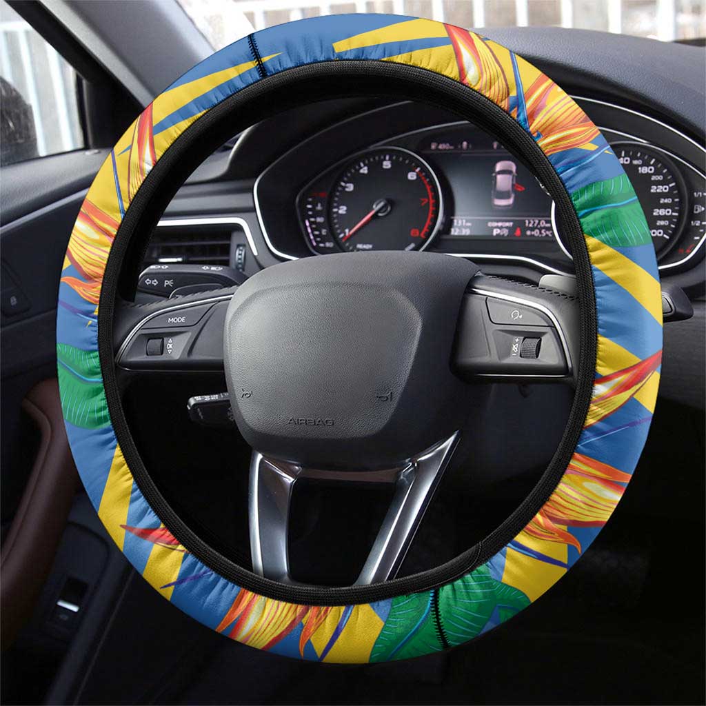 Bird of Paradise Flower Madeira Steering Wheel Cover - Wonder Print Shop