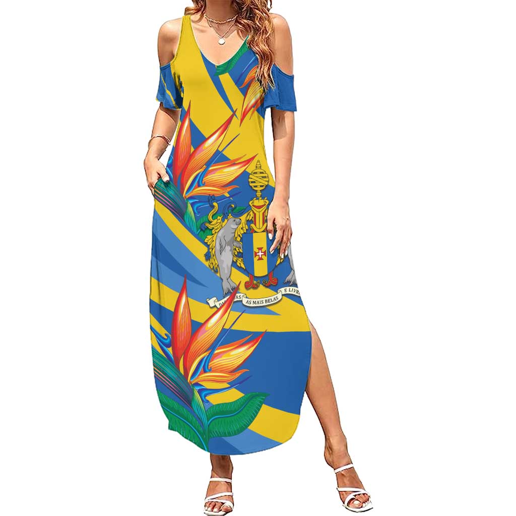 Bird of Paradise Flower Madeira Personalized Summer Maxi Dress - Wonder Print Shop