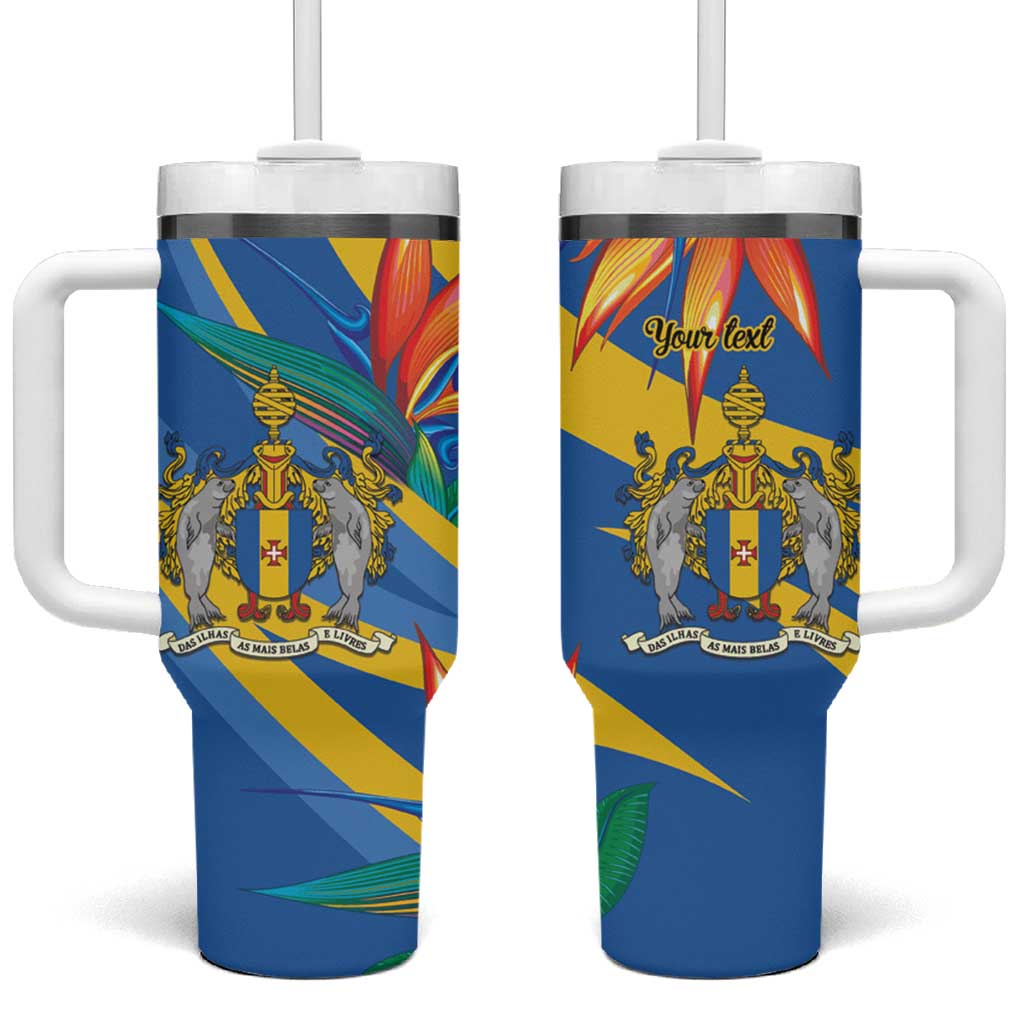 Bird of Paradise Flower Madeira Personalized Tumbler With Handle - Wonder Print Shop