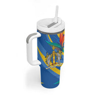 Bird of Paradise Flower Madeira Personalized Tumbler With Handle - Wonder Print Shop