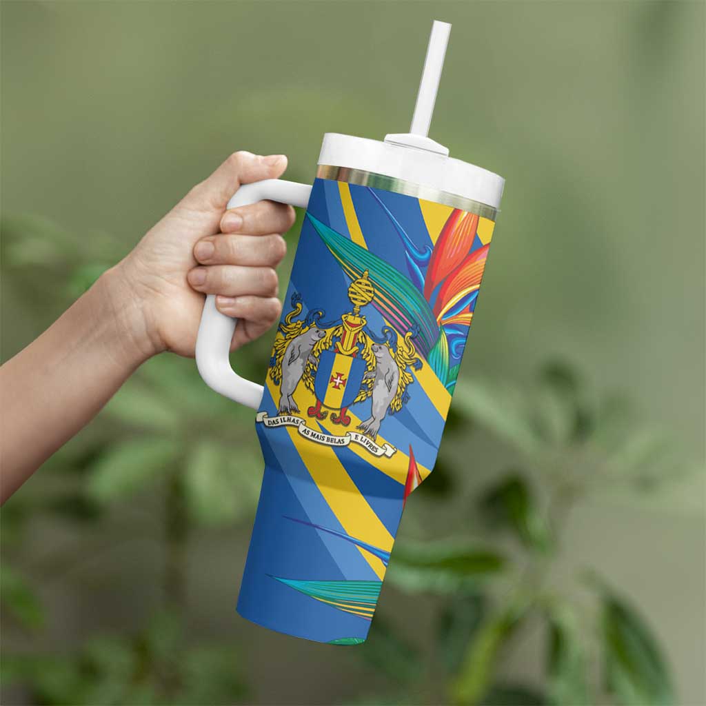 Bird of Paradise Flower Madeira Personalized Tumbler With Handle - Wonder Print Shop