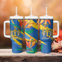 Bird of Paradise Flower Madeira Personalized Tumbler With Handle - Wonder Print Shop