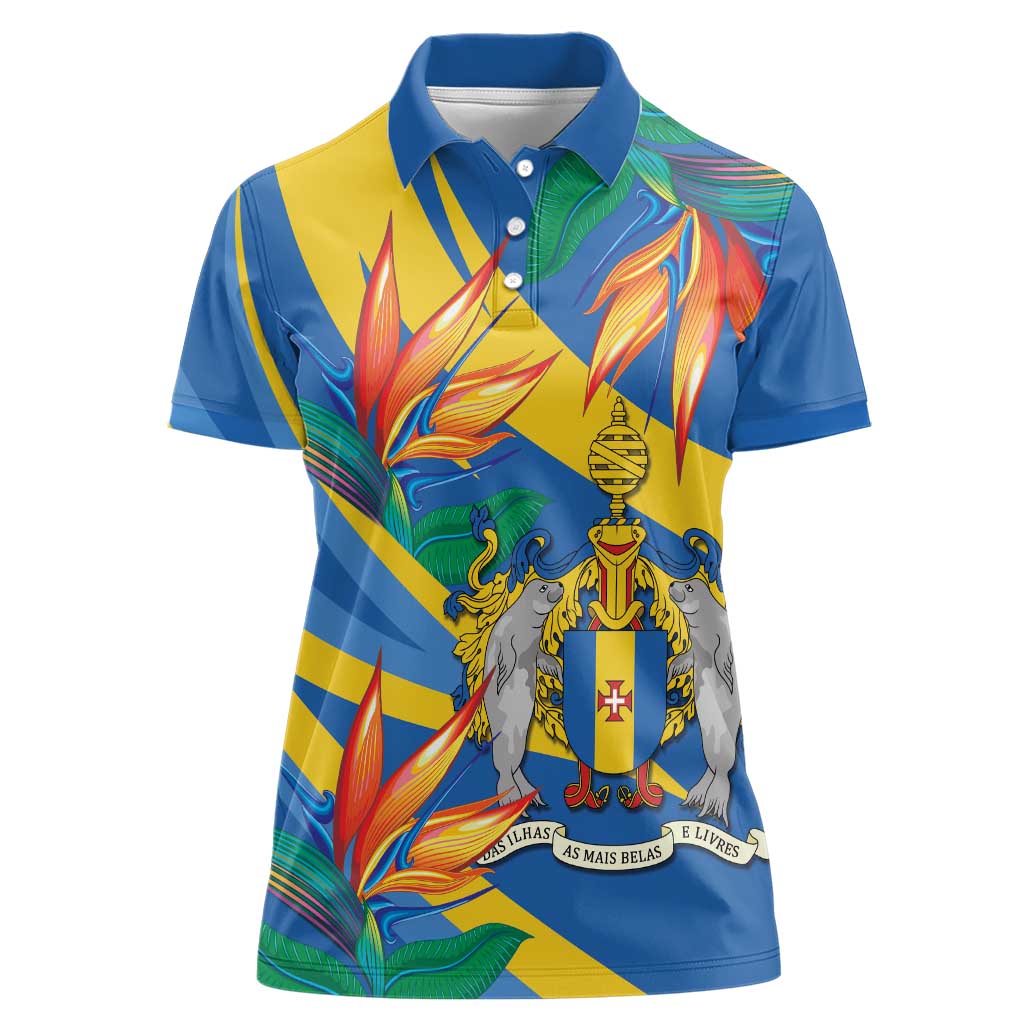 Bird of Paradise Flower Madeira Personalized Women Polo Shirt - Wonder Print Shop