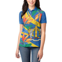 Bird of Paradise Flower Madeira Personalized Women Polo Shirt - Wonder Print Shop