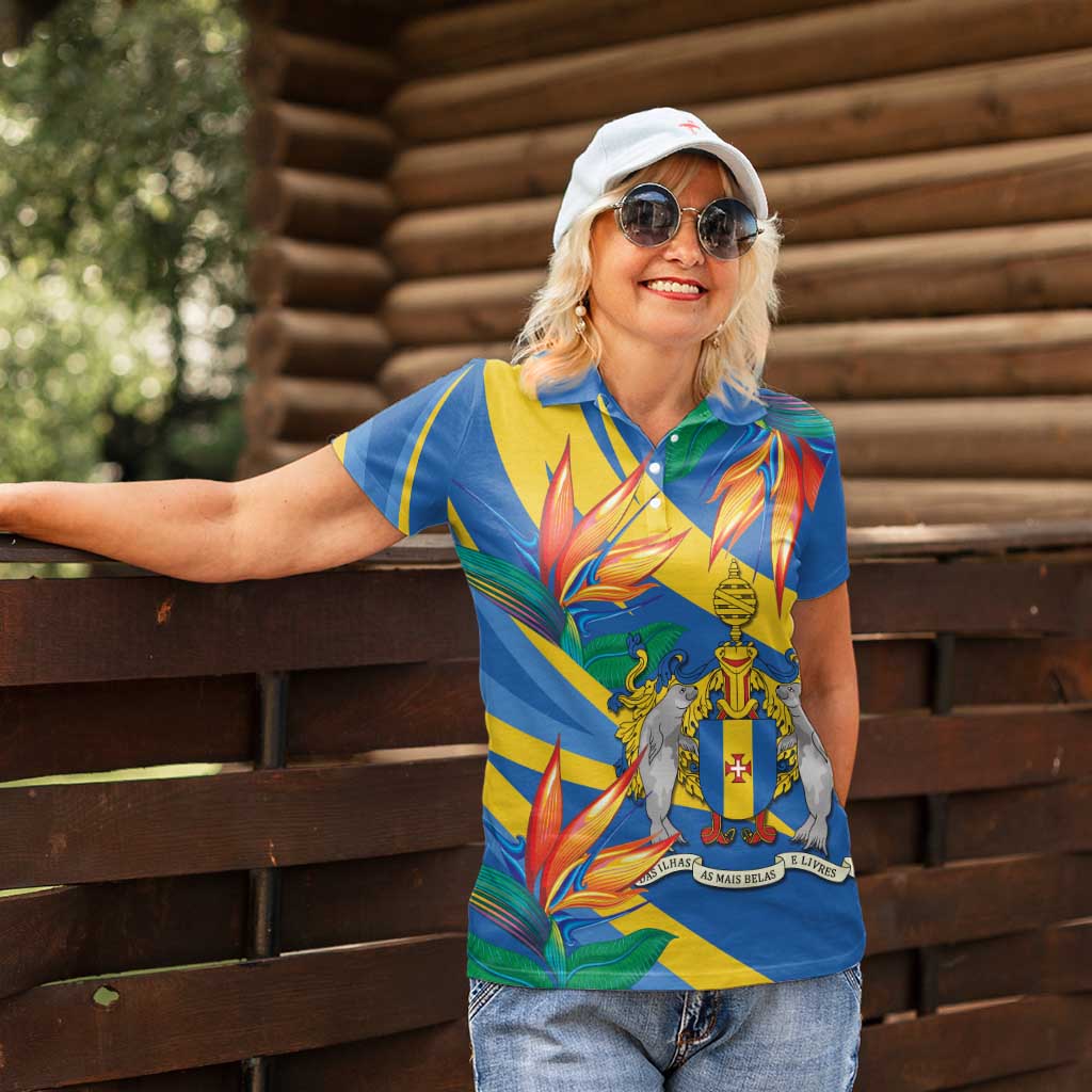 Bird of Paradise Flower Madeira Personalized Women Polo Shirt - Wonder Print Shop