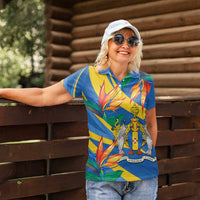 Bird of Paradise Flower Madeira Personalized Women Polo Shirt - Wonder Print Shop